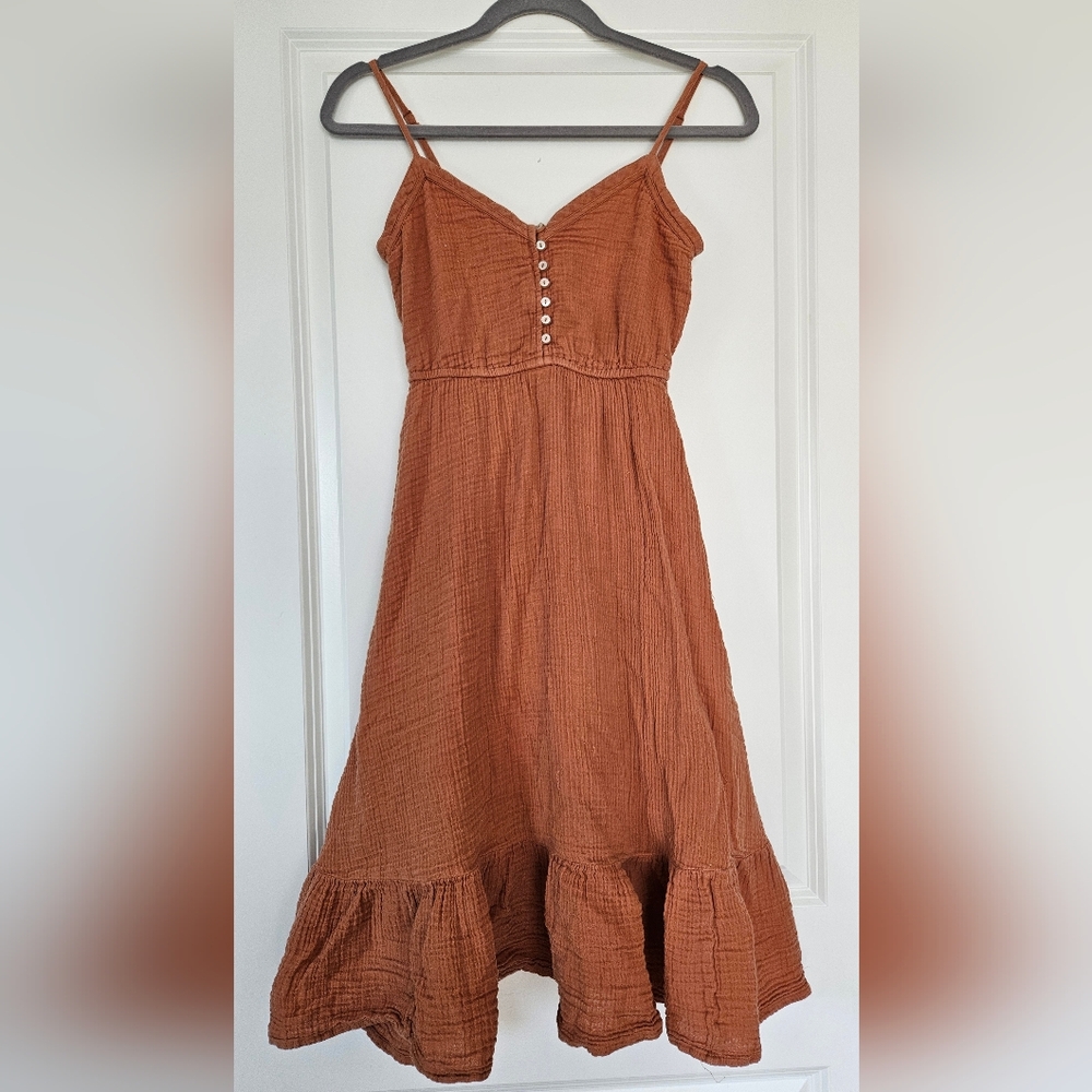 Aerie Button-Front Midi Sundress